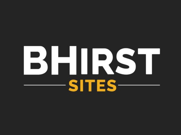 A Bhirst sites logo with a black background